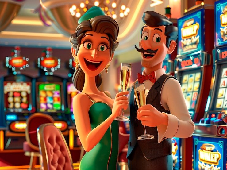 Live casino studio with multiple cameras and dealers